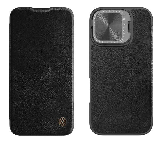 NILLKIN θήκη Qin Prop Leather για iPhone 16 Pro δερμάτινη μαύρη