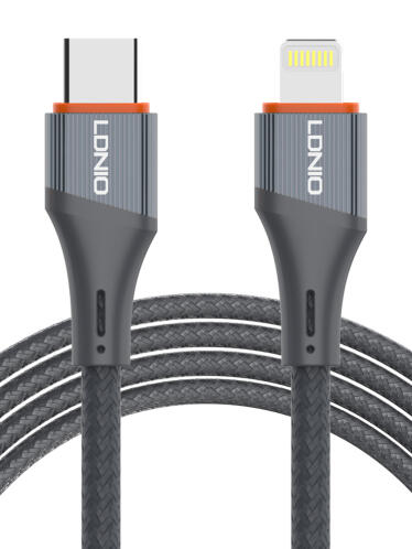 LDNIO καλώδιο Lightning σε USB-C LC631I 30W PD 1m γκρι