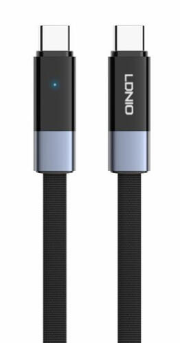 LDNIO καλώδιο USB-C LC242c flat 65W 480Mbps 2m μαύρο