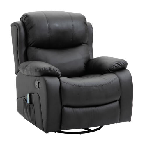 Ανακλινόμενη Πολυθρόνα Μασάζ 88.5 x 98.5 x 105 cm Χρώματος Μαύρο HOMCOM 700-094BK