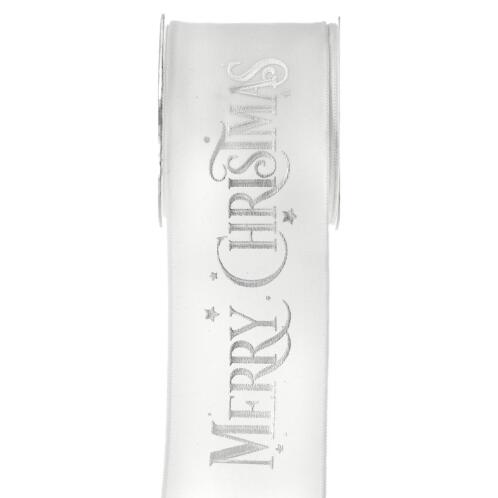 ΚΟΡΔ.ΒΕΛΟΥΔΟ LUX ΛΕΥΚΟ-ΑΣΗΜΙ XMAS 8cmX9m MERRY CHRISTMAS