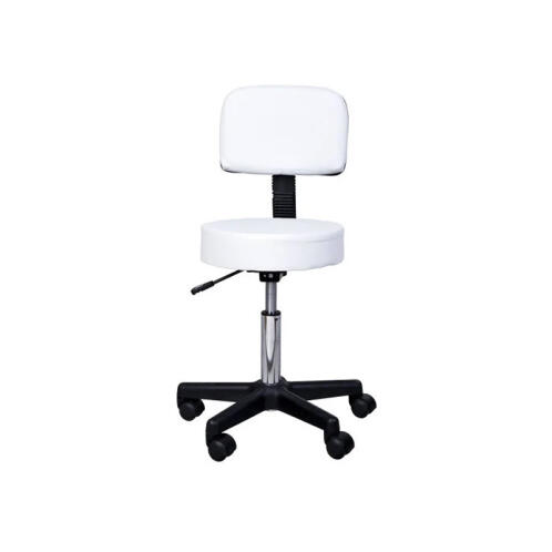 HOMCOM Τροχήλατο Σκαμπό με Ρυθμιζόμενο Ύψος 77-87.5 cm Χρώματος Λευκό  71-0014