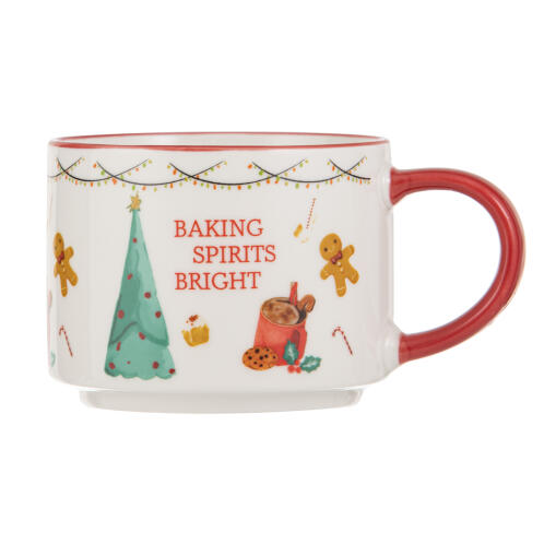Ladelle Κούπα 360ml Λευκή Baking Spirits  Festive Fun Πορσελάνη
