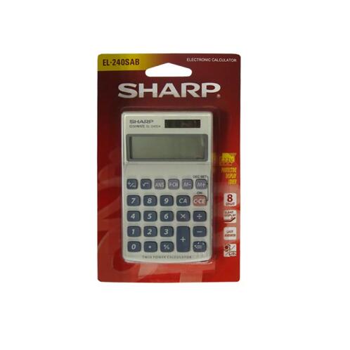 SHARP Αριθμομηχανή Χειρός 8 Ψηφίων Λευκή EL-240SAB