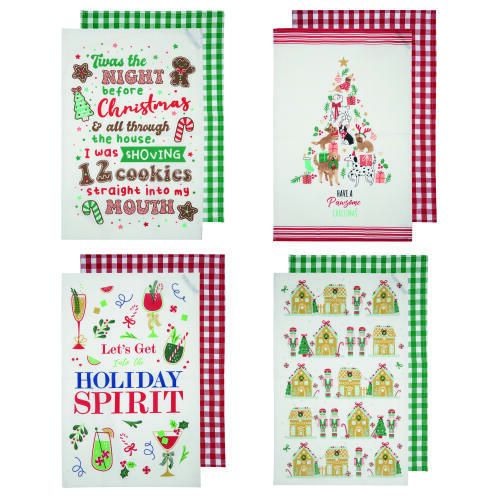 Ladelle Πετσέτες Κουζίνας 45x70cm Festive Fun Πολυχρωμες Βαμβακερές -Σετ 2 Τεμαχίων