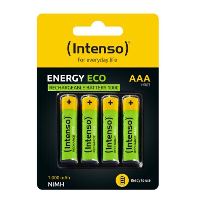 Intenso Μπαταρία επαναφορτιζόμενη Energy Eco AAA HR03 1000mAh Συσκευασία 4 τεμαχίων