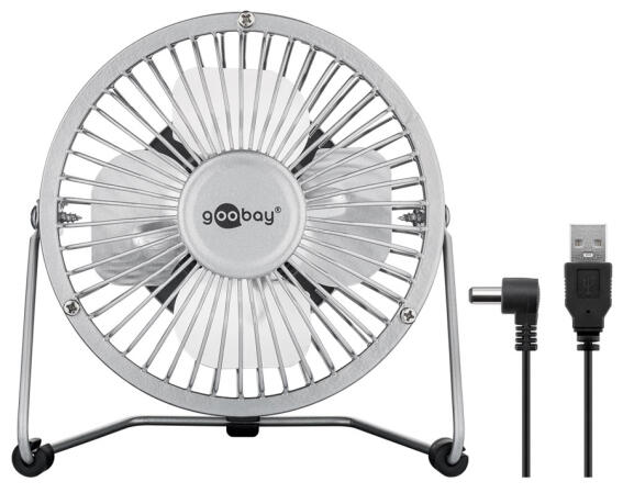 GOOBAY επιτραπέζιος ανεμιστήρας 77503 4" USB ασημί