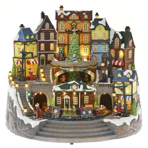 ΧΡΙΣΤΟΥΓΕΝΝΙΑΤΙΚΟ ΧΩΡΙΟ ΜΕ ΚΙΝΟΥΜΕΝΟ ΤΡΕΝΟ ΦΩΣ ΚΑΙ ΜΟΥΣΙΚΗ 42Χ35Χ37ΕΚ ΡΕΥΜΑΤΟΣ