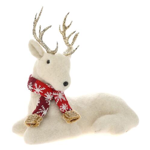 ΛΕΥΚΟΣ ΤΑΡΑΝΔΟΣ ΜΕ ΚΟΚΚΙΝΟ ΚΑΣΚΟΛ ΜΕ ΧΙΟΝΟΝΙΦΑΔΕΣ 27Χ14Χ25ΕΚ