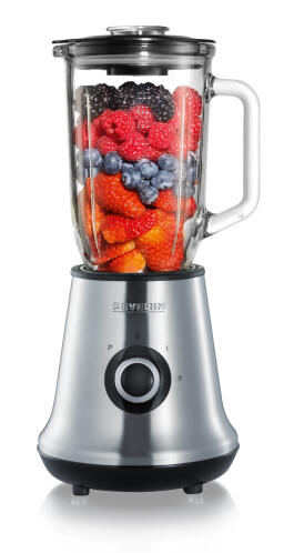 SEVERIN Μπλέντερ 500W, Γυάλινη Κανάτα 1lt & Smoothie MIX&GO Inox - 7971