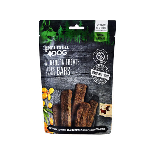 PrimaDog Northern Treats - Μπάρες με Αρνί και Σολομό - Λιχουδιά για σκύλους 80g