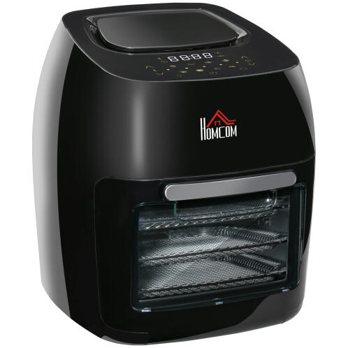 HOMCOM Air Fryer 8 in 1 11 Lit 1800W, με αξεσουάρ και οθόνη LED 32x35,6x37,9 cm Μαύρη 800-121