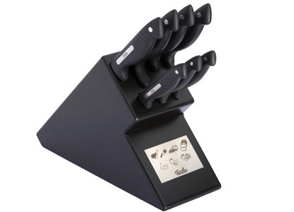 Fissler Βάση Με 7 Μαχαίρια Ξύλινη Signum Μαύρη