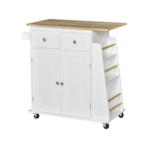 HOMCOM Ξύλινο Τροχήλατο Ντουλάπι Κουζίνας 89 x 45 x 89.5 cm 801-163