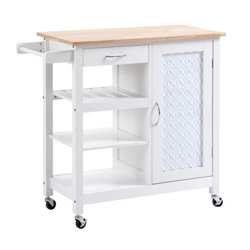 HOMCOM Ξύλινο Τρόλεϊ Κουζίνας 92 x 40 x 84 cm 801-210