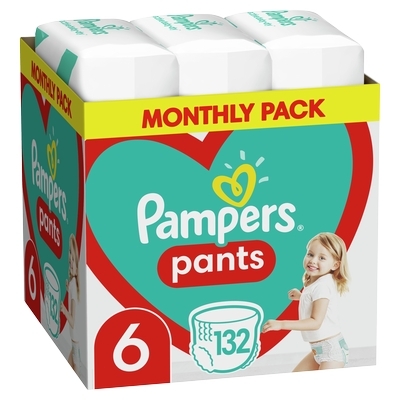 Pampers Pants Πάνες-Βρακάκι No 6 15+Kg Monthly Box 132τμχ