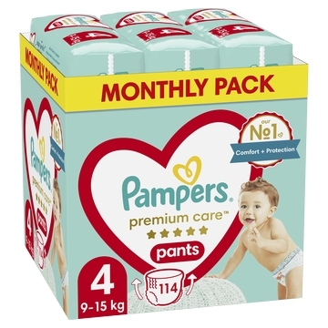 Pampers Πάνες Βρακάκι Premium Care Pants Μέγεθος 4 (9kg-15kg) 114τμχ. 81781604