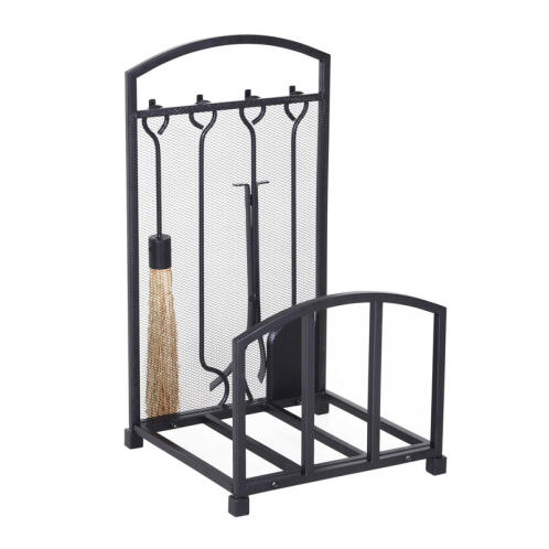 Homcom Μεταλλική Ξυλιέρα Τζακιού με Αξεσουάρ 39x39x68cm 820-160