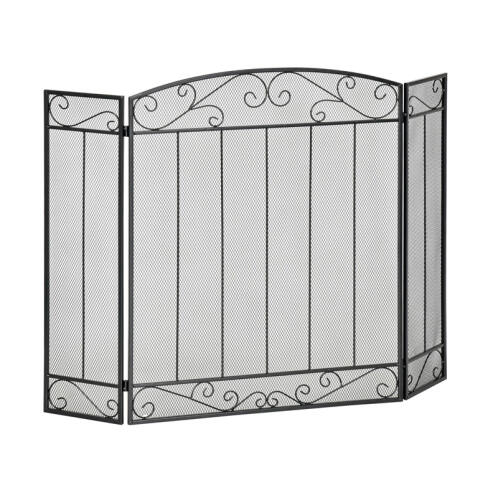 Homcom Μεταλλική Σίτα Τζακιού Τρίφυλλη 105x1.6x80.5cm 820-231