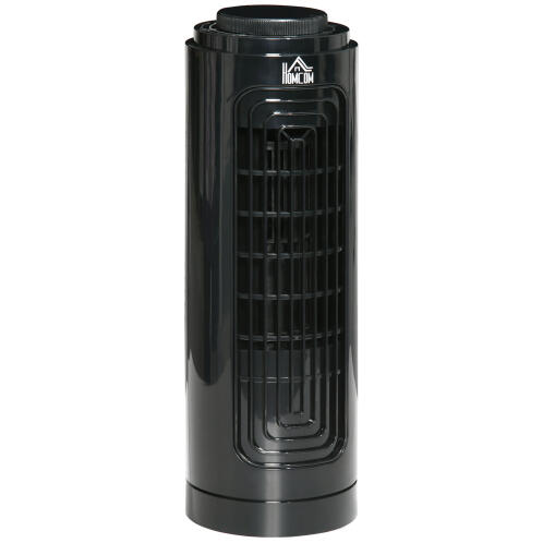 HOMCOM Column Fan Oscillating 3 Speeds and Low Noise, σε ABS και Χάλκινο, Ø11x32,5 cm, Μαύρο 824-060V90BK