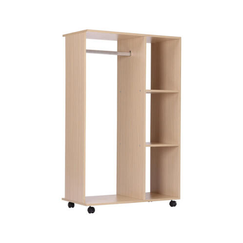 HOMCOM Τροχήλατη Ξύλινη Ανοιχτή Ντουλάπα 80 x 40 x 128 cm 831-078