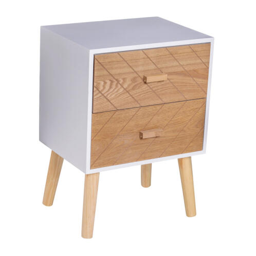 HOMCOM Ξύλινο Κομοδίνο με 2 Συρτάρια 40 x 30 x 55.5 cm  831-216V01
