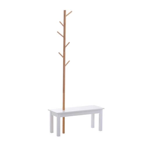 HOMCOM Ξύλινος Καλόγερος με Πάγκο 80 x 30 x 180 cm  831-223