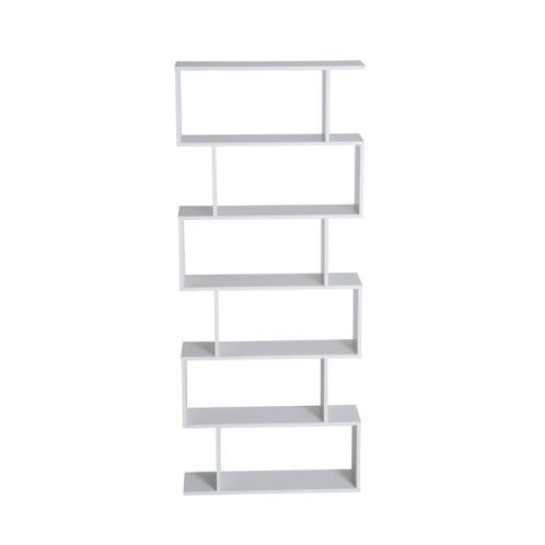 Ξύλινη Βιβλιοθήκη με 6 Ράφια 80 x 23 x 192 cm Χρώματος Λευκό HOMCOM 833-382WT