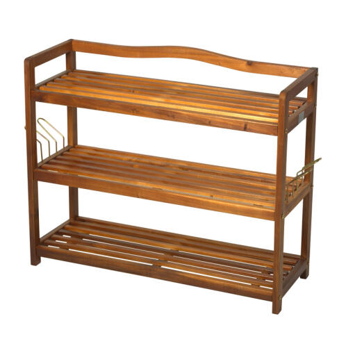 Ξύλινο Stand Αποθήκευσης Παπουτσιών με 3 Ράφια 74 x 26 x 62 cm HOMCOM 833-439