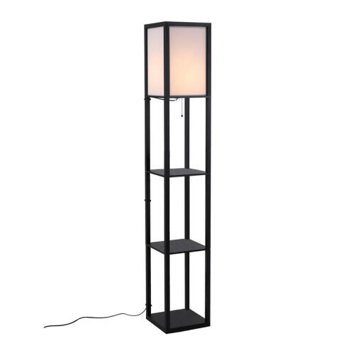 HOMCOM Ξύλινο Φωτιστικό Δαπέδου με 3 Ράφια 40 W 833-623