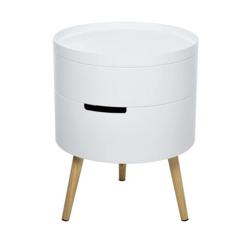 Homcom Στρογγυλό Βοηθητικό Ξύλινο Τραπεζάκι 38x48.3cm 833-874