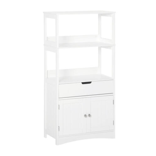 Ραφιέρα Μπάνιου με 2 Ράφια και 1 Ντουλάπι 60 x 122.5 x 33 cm Kleankin 834-309