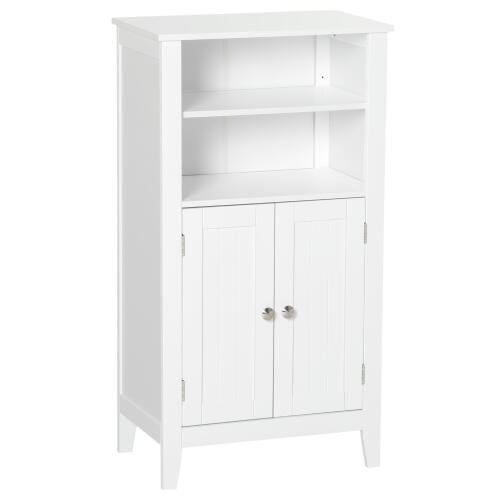 Kleankin 834-311 Ντουλάπα Μπάνιου 2 Θυρών 50x30x93cm Λευκό Ξύλο