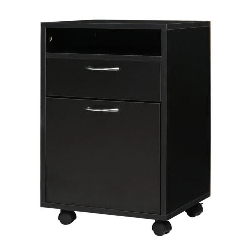 HOMCOM Ξύλινο Έπιπλο Γραφείου με 1 Συρτάρι και 1 Ντουλάπι 40 x 35 x 60 cm Χρώματος Μαύρο  836-027BK