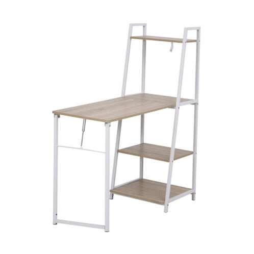 HOMCOM Μεταλλικό Πτυσσόμενο Γραφείο με Βιβλιοθήκη 106 x 48 x 128 cm 836-247