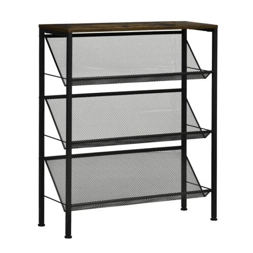 HOMCOM Μεταλλική Παπουτσοθήκη με 3 Ράφια και Πάγκο 70 x 26 x 89 cm HOMCOM 837-220