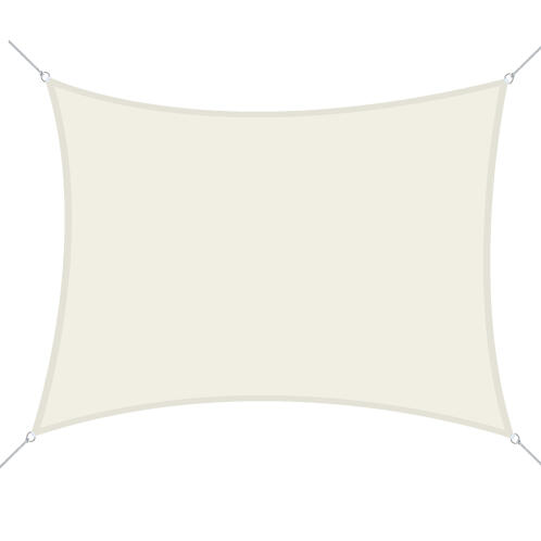 Outsunny Vela Shading Rectangular Polyester Sun Shade 3x4m Κρεμ Λευκό 840-142CW