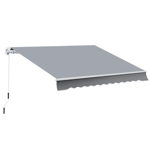 Outsunny Outsunny Outdoor Sun Shade Ρολό Ρολό Μεταλλικό και Αλουμίνιο, 395x245cm, Γκρι 840-151GY
