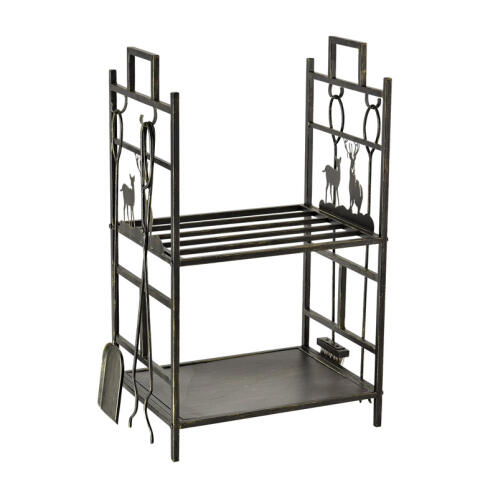 Outsunny Μεταλλική Ξυλιέρα Τζακιού με Αξεσουάρ 842-152