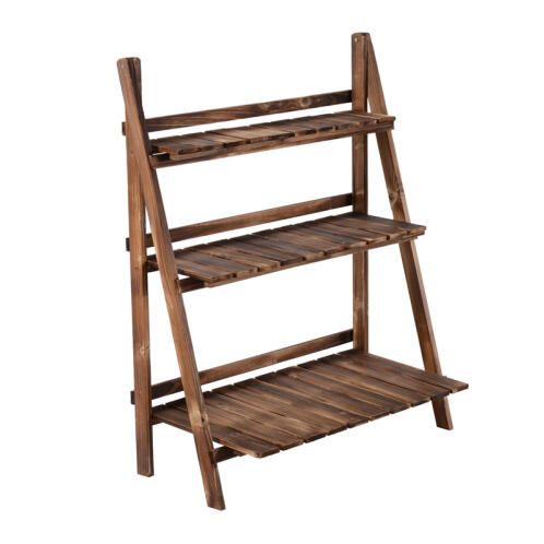Ξύλινη Πτυσσόμενη Ζαρντινιέρα 3 Επιπέδων 80 x 37 x 93 cm Outsunny 845-112
