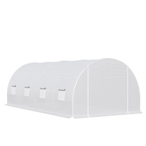 Outsunny  Μεταλλικό Θερμοκήπιο Τούνελ 6 x 3 x 2 m Χρώματος Λευκό 845-120