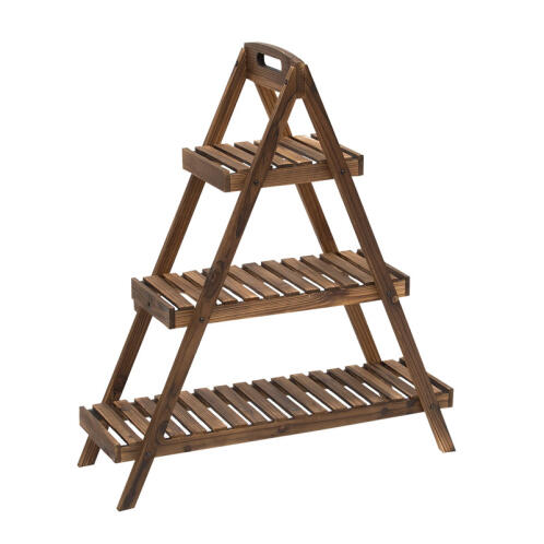 Ξύλινη Ζαρντινιέρα 3 Επιπέδων 86 x 28 x 100 cm Χρώματος Σκούρο Καφέ Outsunny 845-312