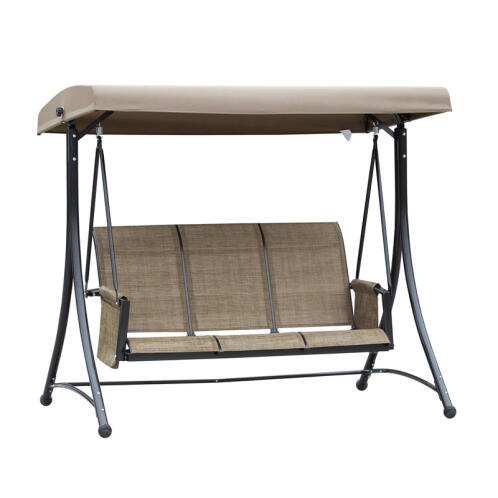 Outsunny Μεταλλική Τριθέσια Κούνια Εξωτερικού Χώρου με Σκίαστρο 196 x 128 x 172 cm 84A-110V01
