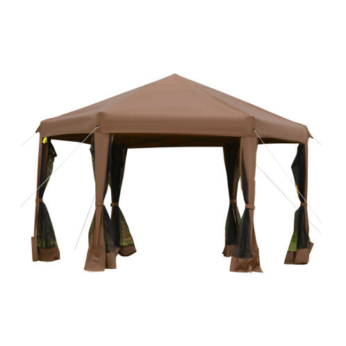 Πτυσσόμενο Κιόσκι Κήπου με Ατσάλινο Σκελετό και Κουνουπιέρες 360 x 360 x 260 cm Outsunny 84C-227BN