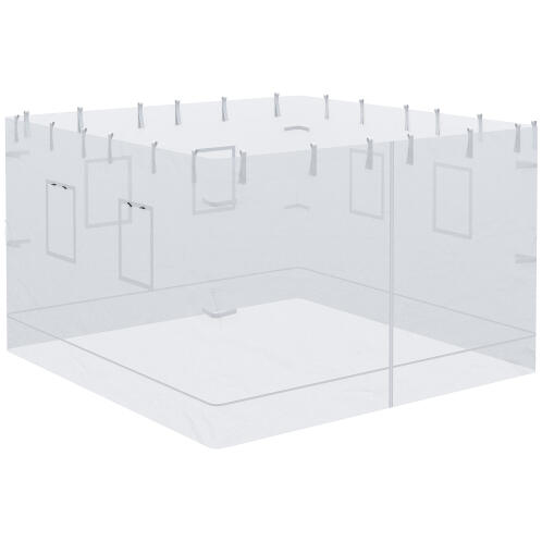 Outsunny 3x3 Nylon Gazebo Wall, Σετ 3 τεμαχίων κουνουπιέρα με 6 παράθυρα και πόρτα με φερμουάρ, 300Lx195cm 84C-410V00WT