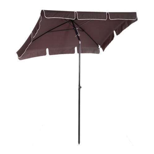 Outsunny Ομπρέλα Δαπέδου Αλουμινίου 200 x 125 cm Χρώματος Καφέ 84D-016CF