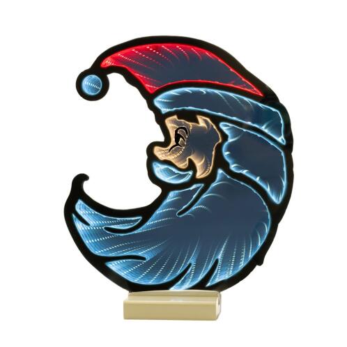 Infinity Αι Βασίλης Φεγγάρι Φωτιζόμενος σε Ξύλινη Βάση Διπλής Όψης 27x30εκ