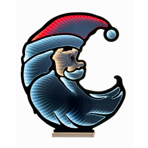 Infinity Αι Βασίλης Φεγγάρι Φωτιζόμενος σε Ξύλινη Βάση Διπλής Όψης 40Χ45εκ.