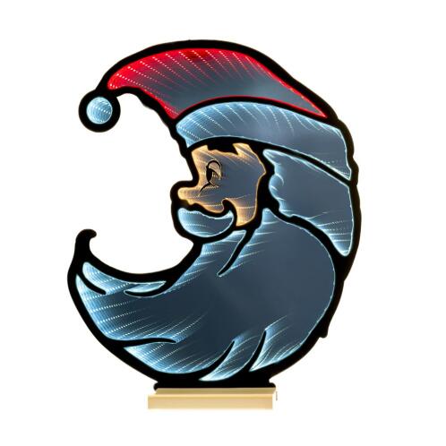 Infinity Αι Βασίλης Φεγγάρι Φωτιζόμενος σε Ξύλινη Βάση Διπλής Όψης 53x60εκ.