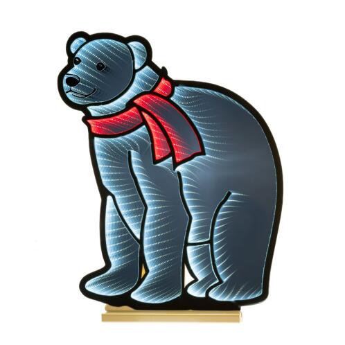 Infinity Αρκούδα Φωτιζόμενη σε Ξύλινη Βάση Διπλής Όψης 50Χ62εκ.